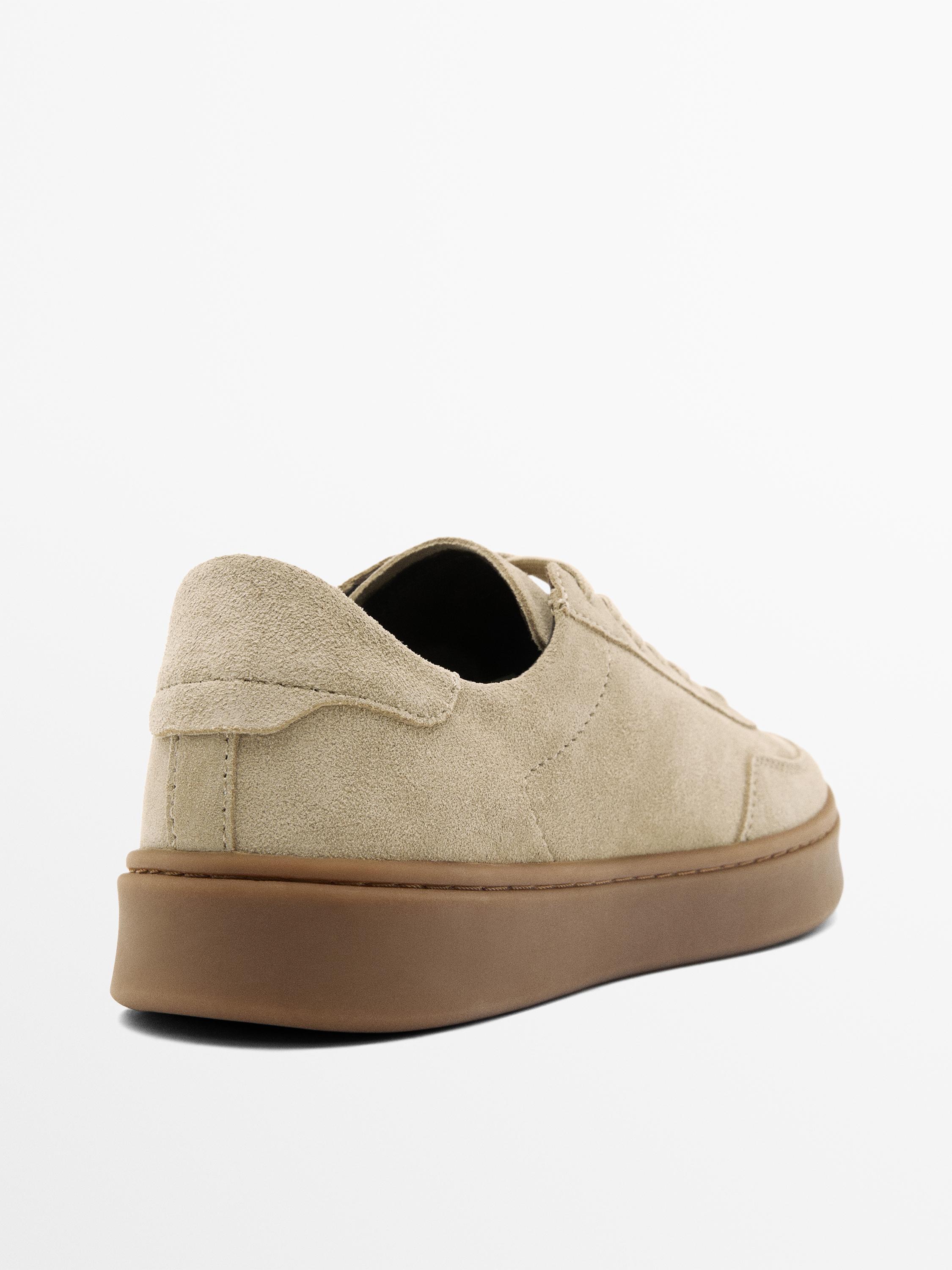Tennis en cuir croûte de